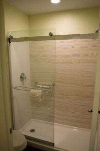 guestroom standing shower and toilet