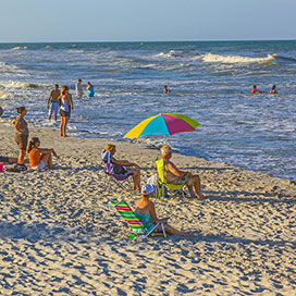 people enjoy the beautiful beach in St. Augustine USA